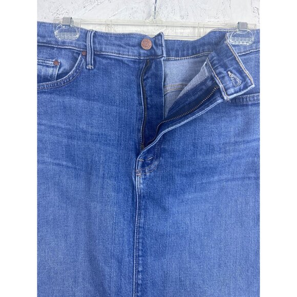 Mother The Pencil Pusher Women's 33 Denim Midi Jean Skirt Blue - Picture 4 of 10